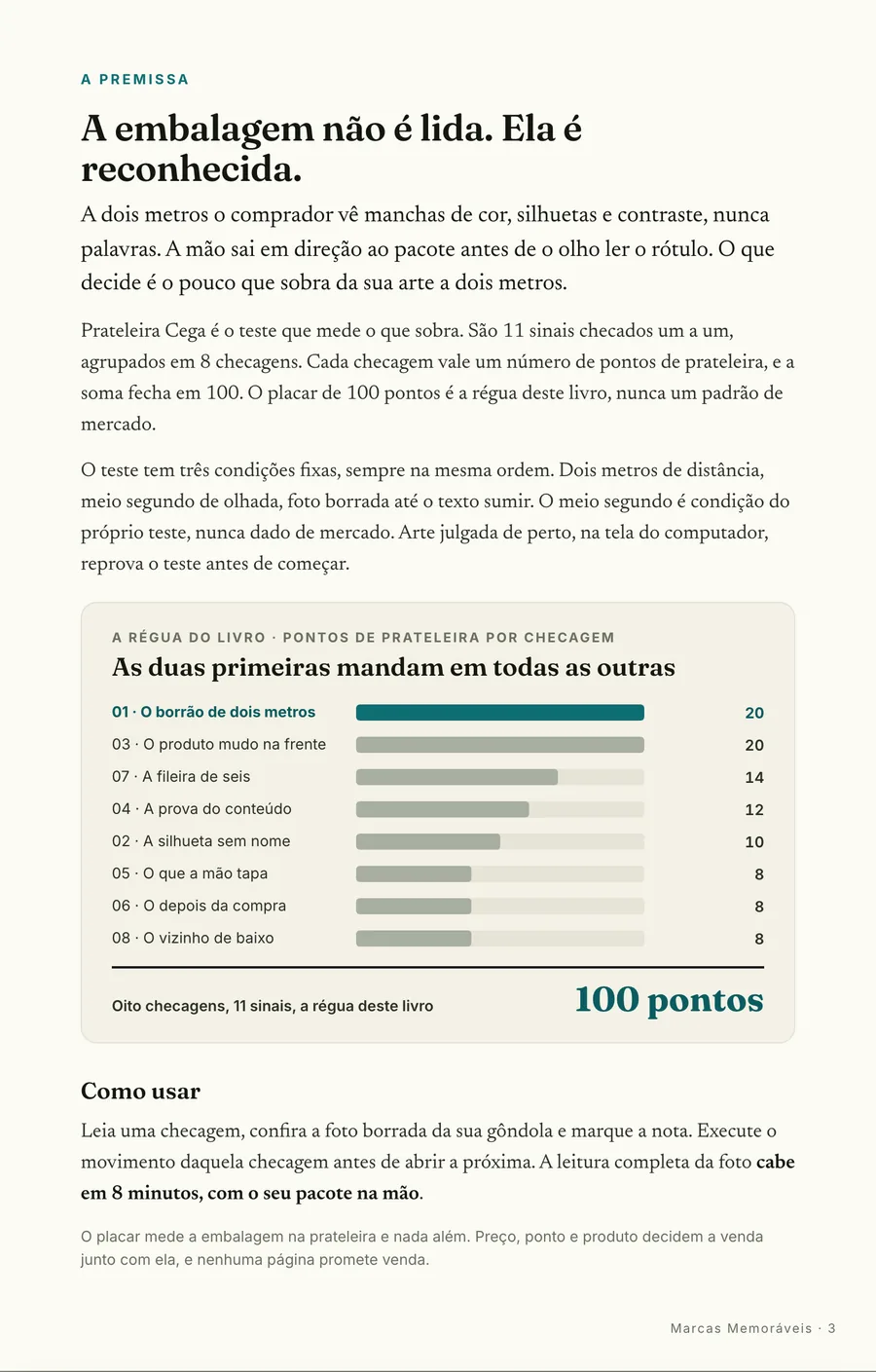 Infográfico: A premissa: a dois metros o comprador vê mancha de cor e silhueta, nunca palavra
