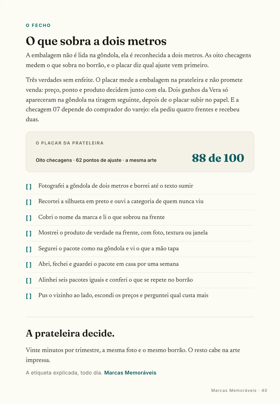O fecho: O placar da Vera: de 26 para 88 pontos com a mesma arte, o mesmo papel e o mesmo fornecedor